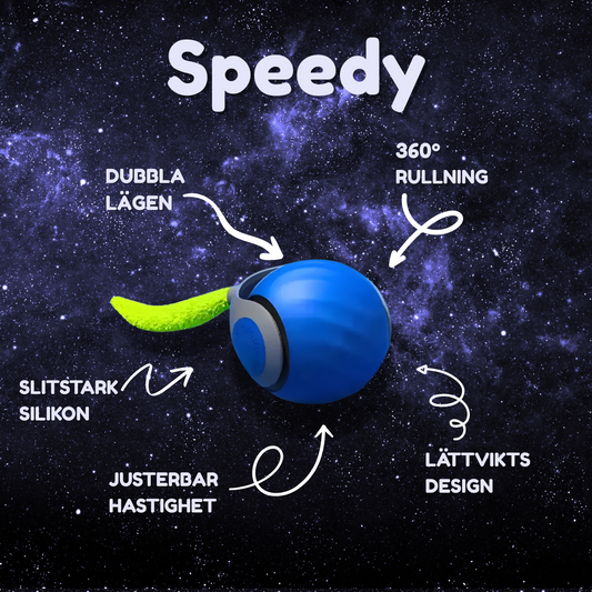 Speedy™ - Självrullande kattleksak som håller din katt aktiv med flera funktioner